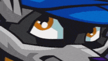 a close up of a cartoon character 's eyes