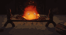 firewood fire calcifer howls moving castle