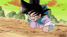 a pixelated image of a young goku from dragon ball