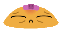 a cartoon character has a bandage on its head