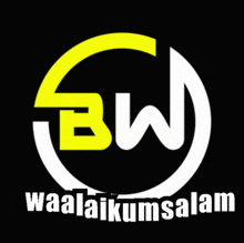 a yellow and white logo with the words waalaikumsalam below it