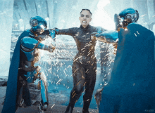 a woman is being punched by a robot and the word kepler is on the bottom