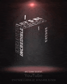 a poster that says incredible family id and subscribe youtube