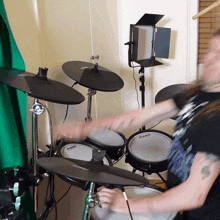 Fall Into The Drums Bradley Hall GIF - Fall Into The Drums Bradley Hall Collapse Into The Drums GIFs