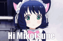 hi mikotsune anime neko girl hi miko