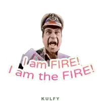 a man in a police uniform says i am fire