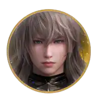 a picture of a man with long hair and blue eyes