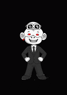 a cartoon of a man in a suit and tie