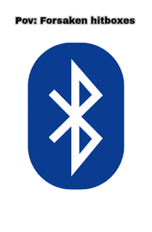 a blue bluetooth symbol on a white background with the text pov forsaken hitboxes