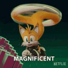Magnificent Tails GIF - Magnificent Tails Sonic Prime GIFs