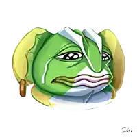 a drawing of a green frog with the name sau on the bottom right