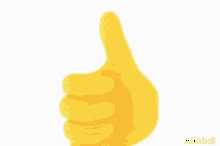 a yellow hand giving a thumbs up sign with the name aliabdi written below it