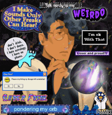 a computer screen that says i make sounds only other freak 's can hear