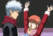 a man and a girl are standing next to each other