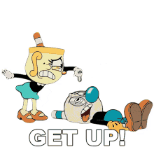 get up mugman ms chalice the cuphead show wake up