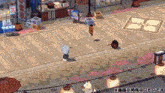 a cartoon drawing of a street with chinese writing