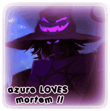 a picture of a wizard with the words azure loves mortem written on it