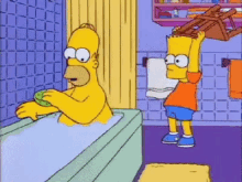 Bart Simpson Hitting GIF - Bart Simpson Hitting Homer With A Chair GIFs
