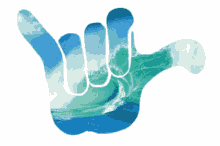 awesome hand sign wave sea water