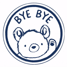 white bear sticker bye waving