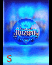a blue ball with a crown and the word ruzgar on it