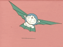 a cartoon character is flying through the air with wings