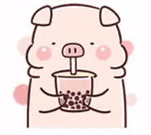 豬豬喝珍奶 宗成喝珍奶 GIF - 豬豬喝珍奶 宗成喝珍奶 GIFs