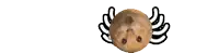 a cartoon drawing of a cookie with wings and a face .