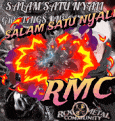 a rmc logo is displayed on a poster