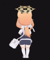 a cartoon girl with a crown on her head is holding a white box