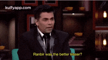 Ranbir Was The Better Kisser?.Gif GIF - Ranbir Was The Better Kisser? Karan Johar Suit GIFs