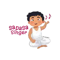 a cartoon drawing of a boy with the words sapasa singer written above him