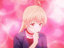 a girl with blonde hair and a choker on her neck looks at the camera