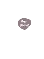 a circle with the words new stockist on it