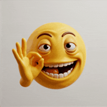 a cartoon smiley face is giving an ok sign