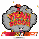 a logo that says yeah boooy with a football in the middle