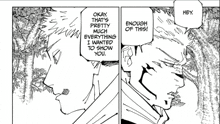 a man is talking to another man in a black and white comic book .