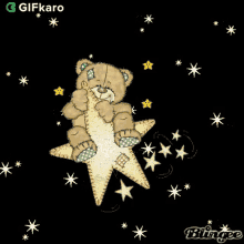 Teddy Bear On A Star Gifkaro GIF - Teddy Bear On A Star Gifkaro Sparkling GIFs