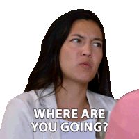 a woman in a white jacket says where are you going