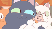 a cartoon of a girl in a cat outfit