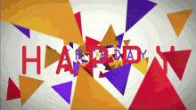 a colorful background with the words happy birthday