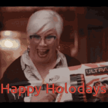 Happy Holidays Christmas GIF - Happy Holidays Christmas Grandma GIFs