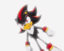 shadow the hedgehog from the video game sonic the hedgehog is covering his face with his arms .