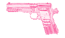 a pink gun on a white background