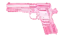 a pink gun on a white background