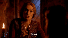 Drink Cersei Lannister GIF - Drink Cersei Lannister Game Of Thrones GIFs