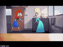 a cartoon of anna and elsa standing next to each other with imgflip.com at the bottom of the screen