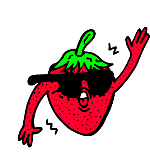 Fruit Strawberry Sticker - Fruit Strawberry Trippy Stickers