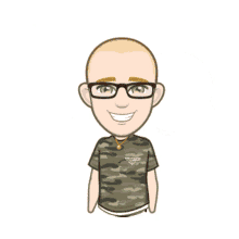 a man in a camo shirt is holding a trophy in his hand
