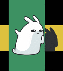 a cartoon of a rabbit with a surprised look on his face